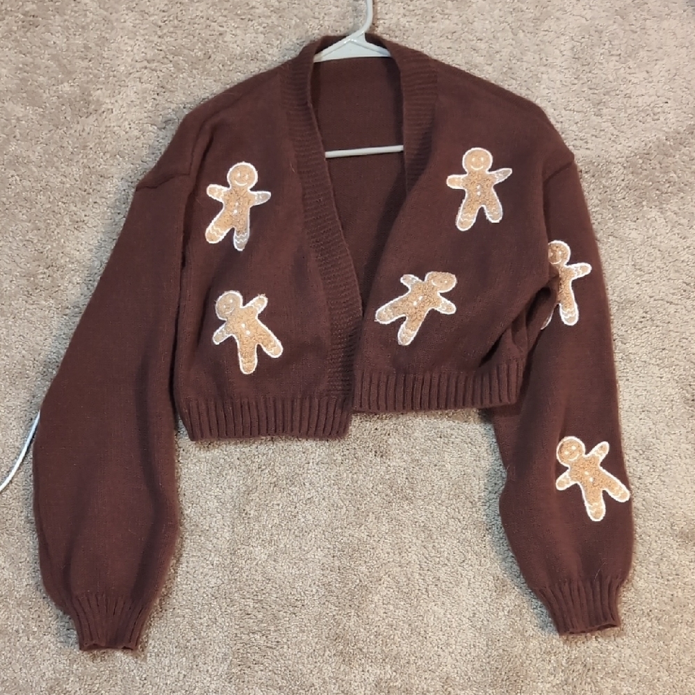 Brown Gingerbread Cardigan Sweater